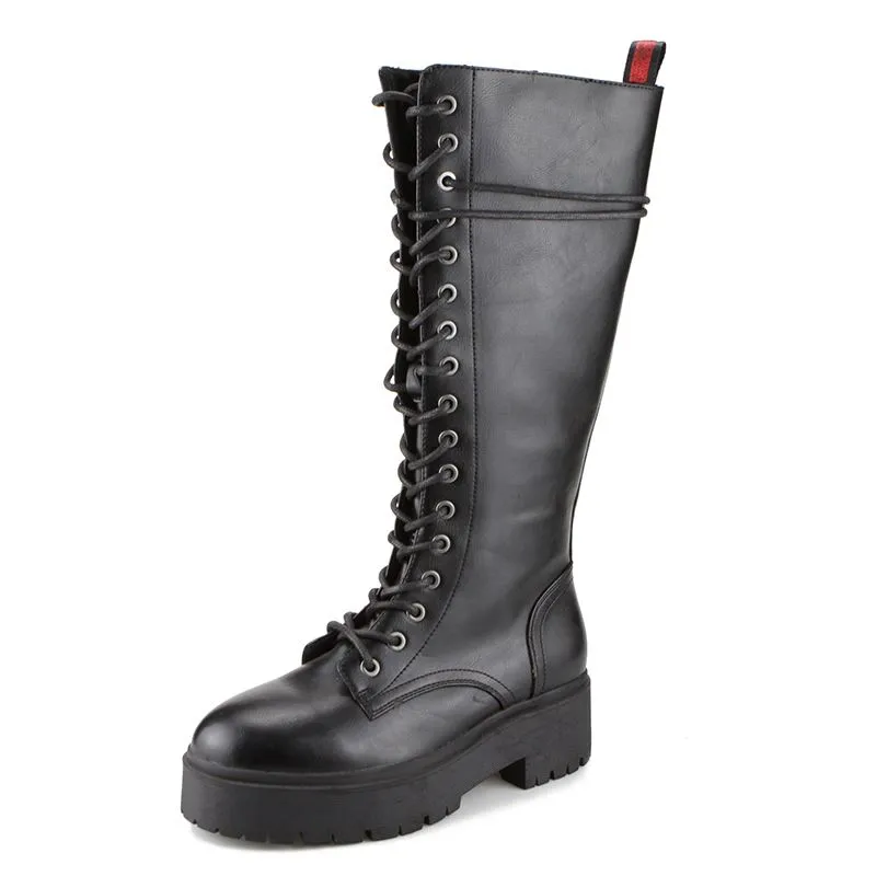 Womens Chunky Lace Up Boots